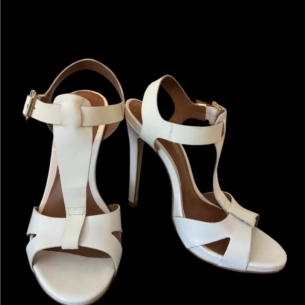 Aldo Laedia White Patent Sandals (Size 7) - Vintage 2014